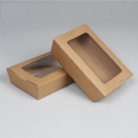 Hot Selling 500Ml 1200Ml 1600Ml Natuurlijke Bruin Wegwerp Kraft Papier Doos Met Venster Salade Nemen Kraft papier Maaltijd Doos