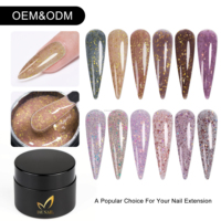 Vente en gros de gel UV LED pour extension d'ongles de 15 ml, paillettes, collection étendue, non toxique, écologique, sans HEMA, longue durée, OEM ODM