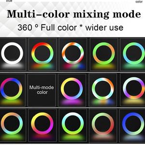 ไฟวงแหวนแต่งหน้าอเนกประสงค์แบบขายส่ง ไฟเซลฟี่ RGB พร้อมขาตั้งกล้องสำหรับไลฟ์สด - Product Image 6