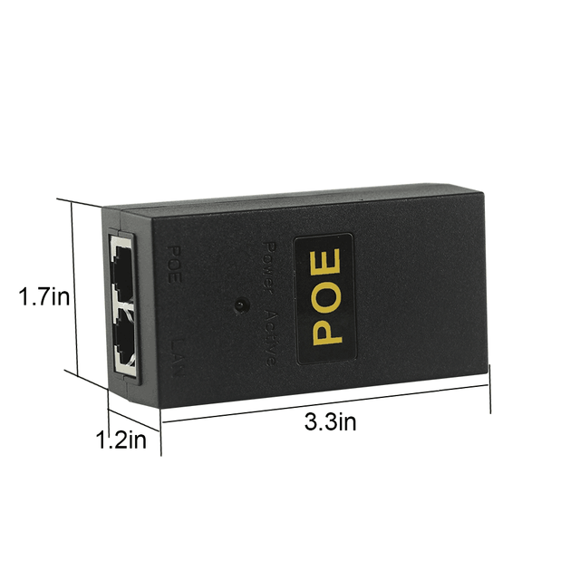 Desktop 48V 0.5A 2 Rj45 Jacks Gigabit PoE Adapter Power Injection Module Ethernet Poe Injector 48V