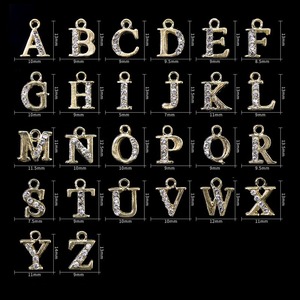 Breloques Alphabet en or, lettres de l'alphabet, A à Z, 1 pièce, pendentif Alphabet pour femmes, filles, Salon de <span class=keywords><strong>manucure</strong></span>, décoration des ongles, vente en gros - Product Image 2