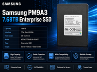 Untuk Samsung PM9A3 MZQL27T6HBLA-00A07 7.68TB Enterprise NVMe SSD, 2.5" U.2 PCIe 4.0 X4 NVMe TLC Server Solid State Drive