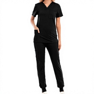 Medical Uniform Comfortable Breathable Scrub <b>Sets</b> for <b>Doctors</b> and Nurses Ladies Hospital Scrubs Spandex Material - Product Image 1