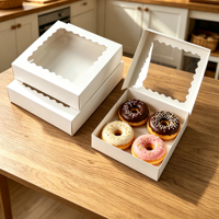 Boîtes d'emballage alimentaire exclusives transfrontalières de qualité supérieure pour desserts, bonbons, donuts, contenants à emporter carrés/rectangulaires
