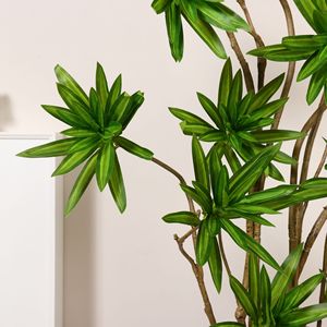 Plante artificielle en plastique Dracaena Reflexa en pot, décoration intérieure pour bureau, jardin, maison, plantes artificielles, plantes factices - Product Image 3