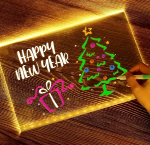 Tiger Rabbit Neon <span class=keywords><strong>LED</strong></span> DIY bảng tin với xóa được notepad ánh sáng bảng vẽ + 7 bút vẽ văn bản sáng bảng tin dấu hiệu - Product Image 4