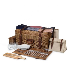 <span class=keywords><strong>Panier</strong></span> de pique-nique de stockage flexible extérieur pour 4 personnes en osier moderne fait à la main de haute qualité pour un usage domestique - Product Image 1