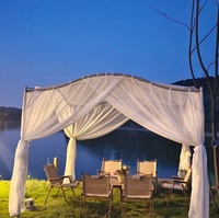 Parasol commercial extérieur en fer en forme de cygne pour terrasse, restaurant, B&B, auvent papillon, tente de protection solaire, fabricant, beige