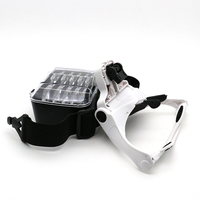 LED Light Multi-Lens Head-Wearing Glasses for Elderly Reading Beauty Grafting Eyelash Tattoo Embroidery Tool