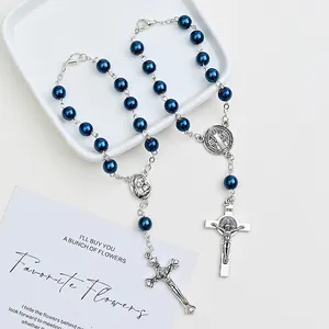 8 Mm Hematite Beads Navy Blue Beads 1 Decade Car Rosary