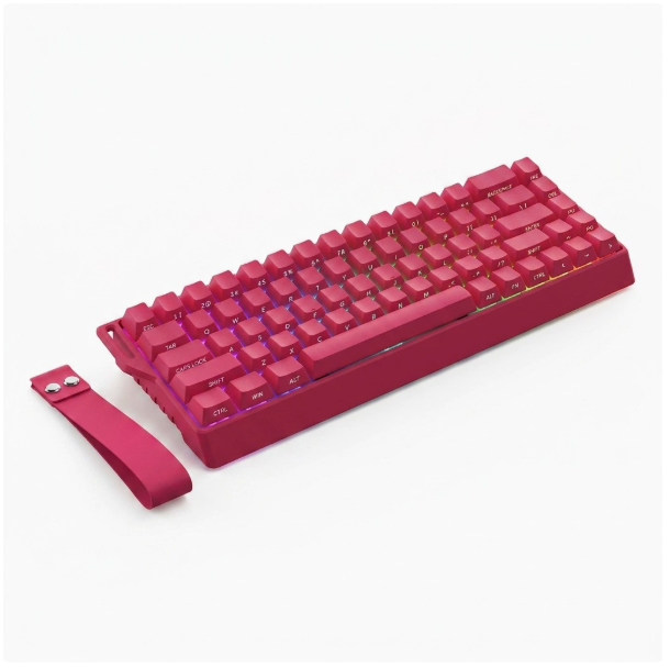 Portable PBT Tri-mode RGB Mechanical Keyboard with Side Lettering and for Connectivity 68-Key for Office Use