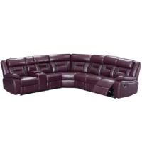 Canapé d'angle électrique inclinable en cuir véritable CY Wholesale, ensemble de meubles de salon en cuir pour hôtel et villa