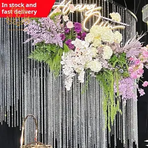 Chất Lượng Cao Glass Bead Rèm Tinh Thể Trong Suốt Bát Giác Bead Chuỗi Cho Đảng Wedding Trần Trang Trí