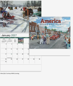 Calendriers spirales personnalisés avec logo publicitaire « America Remembered » 2027 – Cadeau promotionnel en gros - Product Image 1
