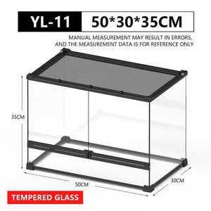 Terrario de Vidrio Moderno con Doble Puerta, Estilo Selva Tropical, Transpirable, con Patrón Sólido, para Reptiles, Serpientes y Geckos - Product Image 5