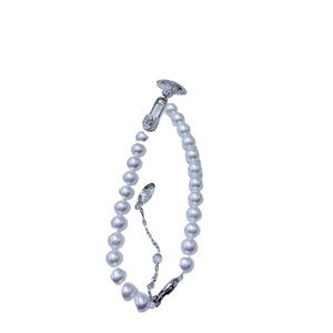 Pulsera de Perlas de Agua Dulce de 5.5-6mm, Casi Impecable, Estilo Reina, Versátil y Clásica con Dijes de Plata Pura - Product Image 5