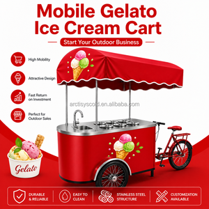 Chariot à glaces italiennes professionnel avec roues, chariot mobile pour la vente <span class=keywords><strong>de</strong></span> glaces lors <span class=keywords><strong>de</strong></span> festivals en plein air - Product Image 5
