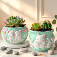 Moule en silicone 3D de haute qualité pour chats et chiens, moule en plâtre DIY pour pot de plantes succulentes, décoration artisanale pour la maison