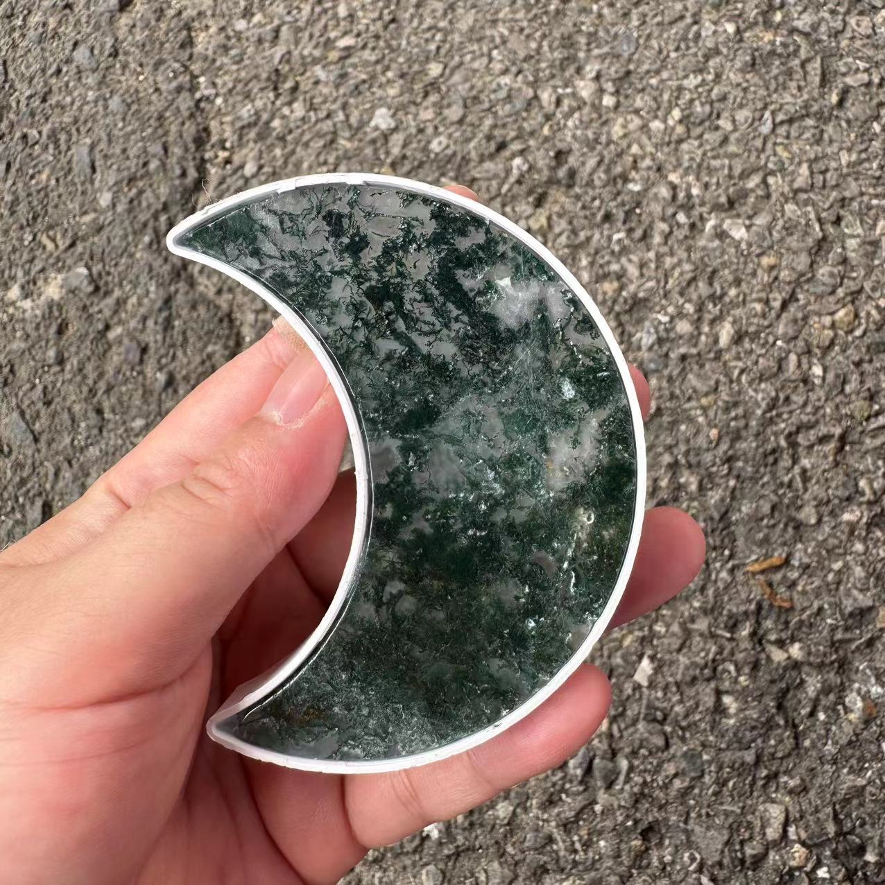 Moss Agate-moon shape