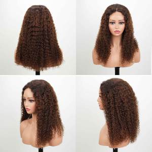 Peluca Afro Rizada Bob de Cabello Humano Brasileño con Cierre de Encaje Transparente 5x5, Suave y Voluminosa, Sin Pegamento, en Oferta - Product Image 6