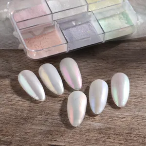 Polvo de Uñas Efecto Cromo Metálico Moonlight Mirror, Pigmentos, Laca en Gel, Polvo Láser, Brillo Aurora, Perla Brillante, Empujador de Uñas - Product Image 4
