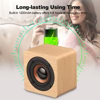 Enceintes sans fil Q1WOOD BT, caisson de basses, mini cube musical en bois et bambou, pour ordinateur, smartphone, ordinateur portable, portable en bois
