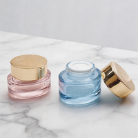Pot en verre borosilicate personnalisé avec étiquette privée, couvercle en plastique/aluminium pour poudre libre, crèmes corporelles, soins de la peau, lotion - 10-50g