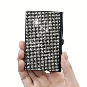 Metal Business Holder Crystal Card Box Stylish Desk Accessory Use Luxury Corporate <b>Gift</b> for Executives Wholesale - Product Image 1