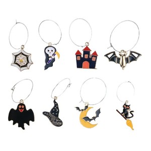 Christmas Zinc Alloy Wine Glass Rings With Holiday Charms 20-40Pcs For Party Table Decorations - Product Image 4