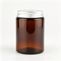 Pot en verre ambré haut de gamme de 150g avec couvercle, idéal pour les cosmétiques, les soins de la peau, les crèmes et les bougies – Vente en gros