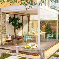 Pergola bioclimatique en aluminium avec toit rétractable pour terrasse extérieure