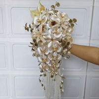 Bouquet de mariée très populaire – Bouquet de fleurs artificielles à tenir en main pour mariage, bouquet cascade goutte d'eau, fleur à tenir pour la mariée