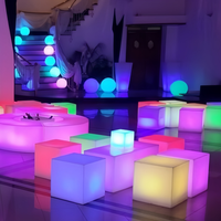 Cubo LED da Tavolo 10cm 30cm 40cm 50cm 60cm, Arredamento per Night Club e Feste, Sedia Cubo LED Impermeabile, Sedia Cubo LED a Energia Solare