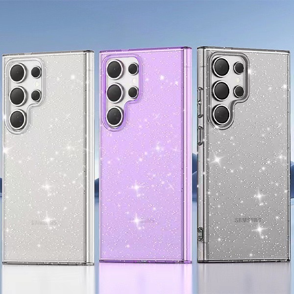 For Samsung Galaxy S25 Ultra Case Clear Bling Sequins S24 FE A15 A25 A35 A55 S23 S22 Plus Glitter Shockproof Bumper Back Cover