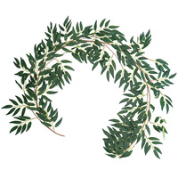 Branche de saule artificielle, plante suspendue artificielle, guirlande de saule en soie, décoration verte artificielle en ruscus italien