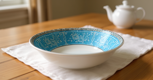 Set di 7 Ciotole in Ceramica Blu con Design Orientale per Servire Cibo, Modello Rose Appointment - Product Image 2