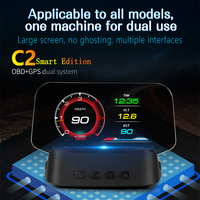 Alat Diagnostik Mobil Layar HUD Elektronik GPS C2 Terbaru, Pengukur Kecepatan, TPMS, OBD2, dan Navigasi GPS