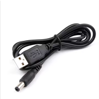 Câble de charge USB-A vers DC 5521, câble d'alimentation DC 5,5 mm à angle droit de 90 degrés, noir et blanc, 1 m, pour appareil photo, multimédia, lecteur de codes-barres