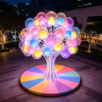 Sculpture LED Arbre à Bulles Coloré en Acier Inoxydable, PC Transparent RGB Multicolore, Étanche IP65, Géante Lumineuse avec Télécommande