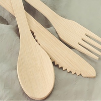 Lots de couverts biodégradables jetables en bambou (fourchette, cuillère, couteau) pour la vente en gros