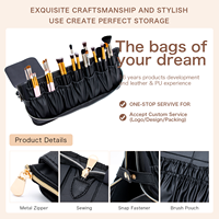 Maßgefertigter Reise-Make-up-Pinselhalter Make-up-Pinsel-Organizer-Etui mit Reißverschluss für die Schönheitsindustrie Professionell