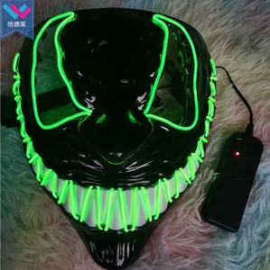 T-worthy 2022 Halloween <span class=keywords><strong>Venom</strong></span> LED Masque Effrayant Light-Up EL Wire Costume pour Mascarade Cosplay Party Nouveau Design PVC Matériel - Product Image 1