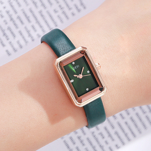 Montre à bracelet en cuir pour femme, mode simple, décontractée, polyvalente, étanche, à quartz - Product Image 4