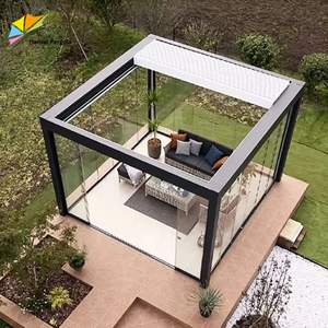 Pergola autoportante rétractable en aluminium avec toit ouvrant réglable et télécommande <span class=keywords><strong>pour</strong></span> terrasse - Product Image 4