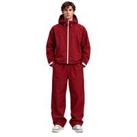Ensemble de survêtement deux pièces surdimensionné TOPSHOW pour homme, veste coupe-vent à capuche zippée, pantalon décontracté à taille élastique et jambes larges