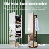 Miroir sur pied pleine longueur pour salon, design Art Déco, en bois, avec rangement pour bijoux, idéal pour dressing – Tendance actuelle en décoration intérieure