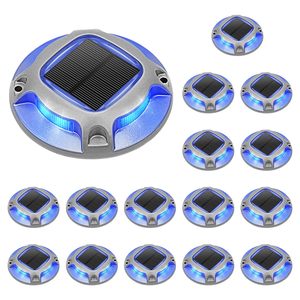 Luz Solar LED Redonda para Camino de Entrada, Luz Solar para Terraza, Piscina, Jardín, Camino, Patio, Valla, Luz LED Enterrada en Forma de Disco para Exteriores - Product Image 1