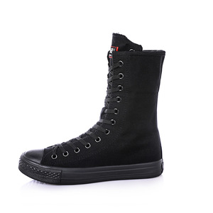 Chaussures décontractées en toile pour femmes, bottines basses à lacets, tendance mode, avec fermeture éclair, plates, souples et durables - Product Image 1