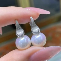 Boucles d'oreilles à clous en perles rondes de grande taille pour femmes, clous d'oreilles fixes à perle unique, accessoires de bijoux simples et polyvalents pour tous les jours