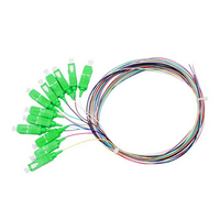High Quality FTTH Use 12 Colors Cores Fiber Pigtail LSZH 0.9mm SC APC Singlemode Fiber Optic Optical Cable